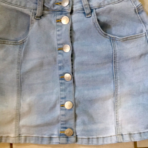 HIGH WAISTED DENIM MINI SKIRT - Picture 5 of 7